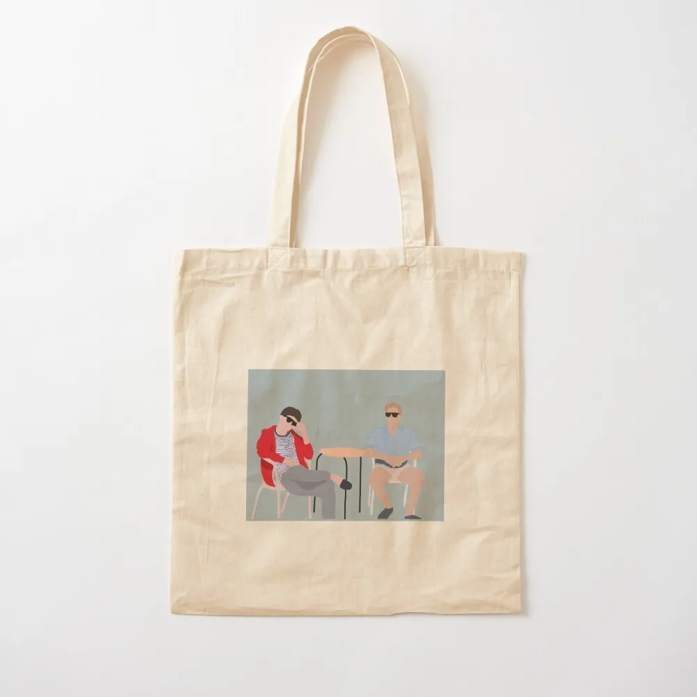 Elio and Oliver sitting on a terrace Tote Bag bag for beach Beach bag shopping cart bags Canvas