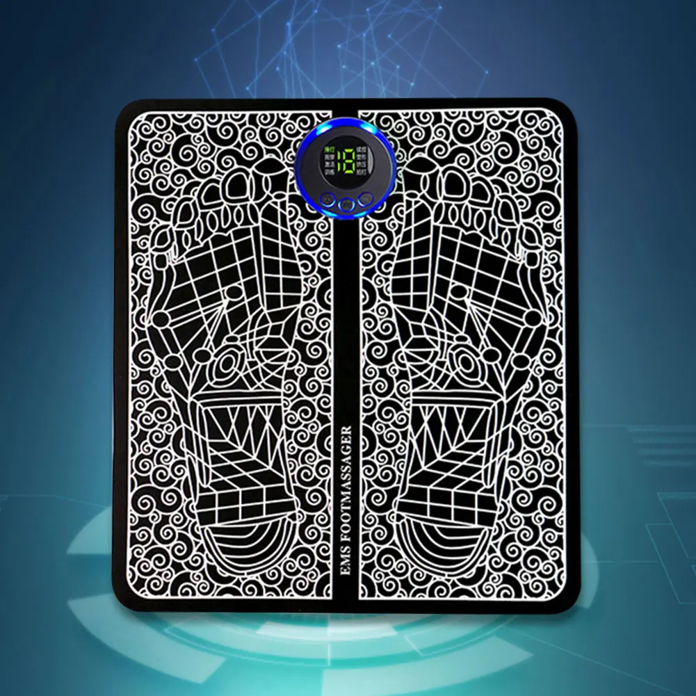 

EMS Massage Pad Electric Feet Massage 8 Modes USB Rechargeable Foot Circulation Massager Remote Control for Home and Office Use