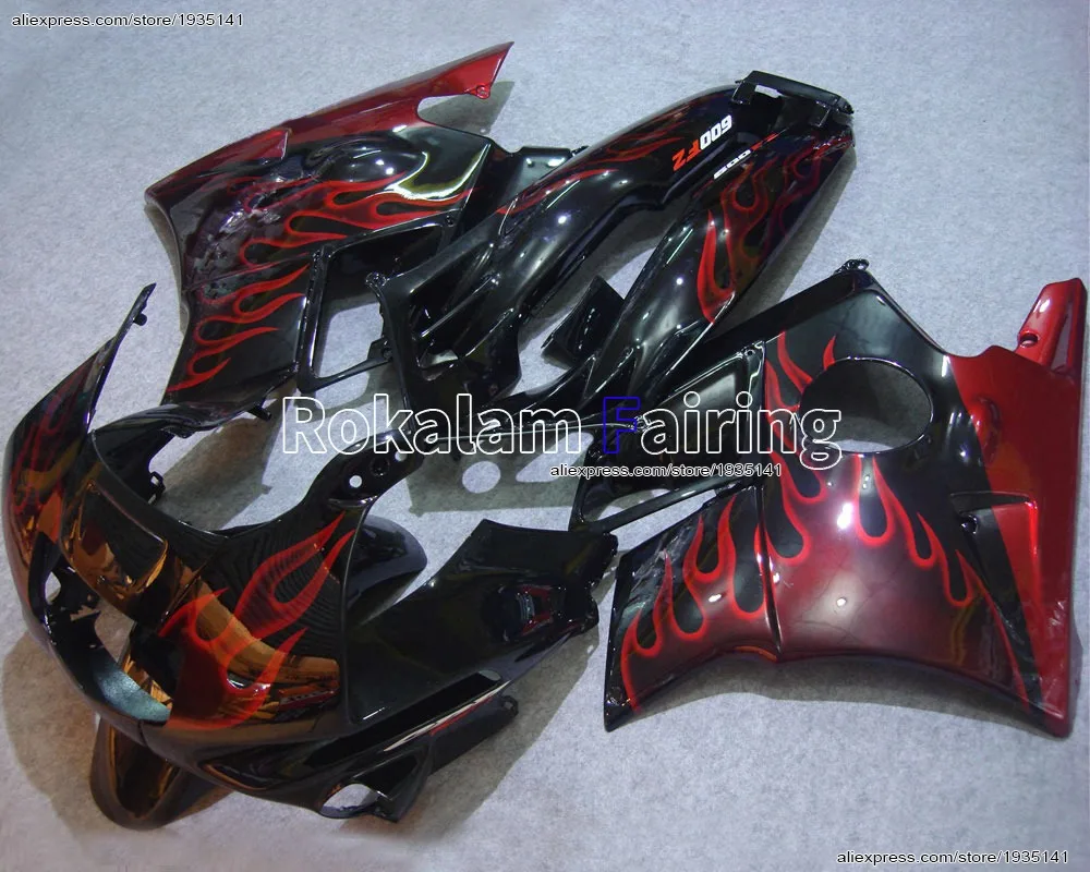 Hot Sales,For Honda CBR600F2 1991 1992 1993 1994 Accessories CBR 600F2 91 92 93 94 CBR600 Red Flame ABS Sportsbike Fairings Kit