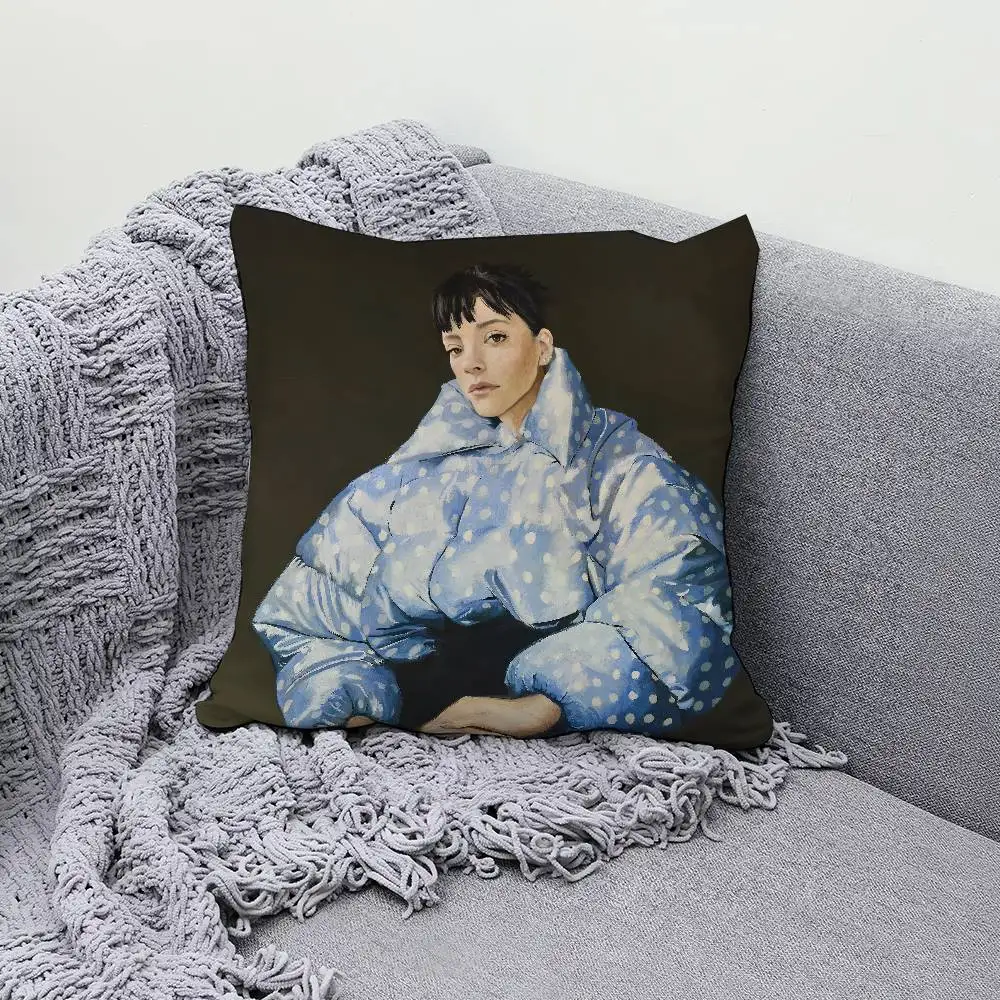 

Singer Lily A-Allen West End Girl 30x30cm 45x45cm Pillow Case Decor Protective Covers Comfortable Soft For Sofa Living Room Home