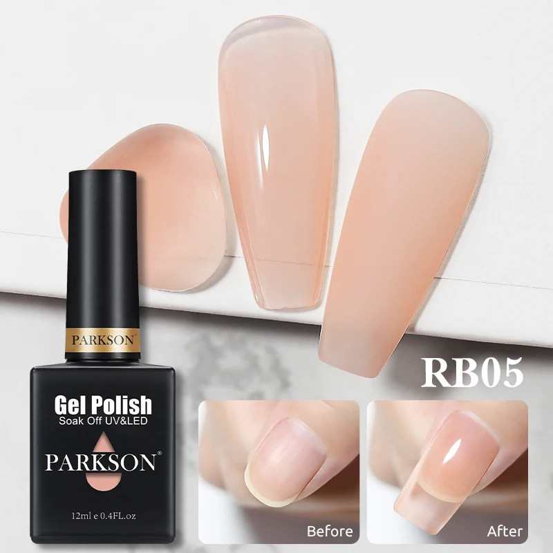 Parkson Rubber Base Coat Easy Extension Top Milk Pink UV LED Gel Polish Soak Off Semi Permanent Nude Nail Art For DIY Manicure