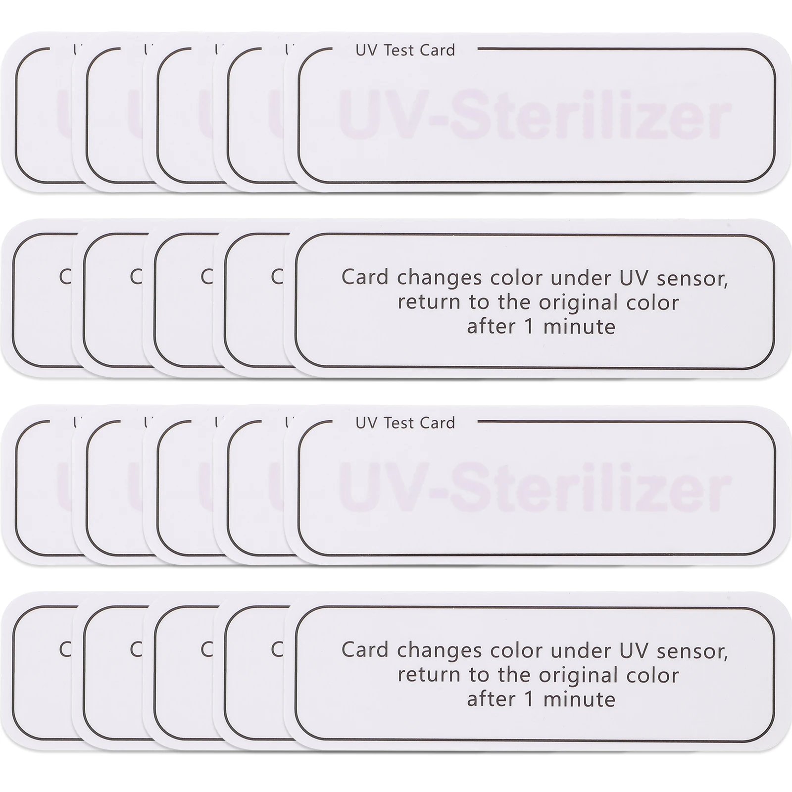 

20 Pcs UV Intensity Test Cards Reusable Detection Papers for Sun Protection Travel Sunbathing Indicator Strips