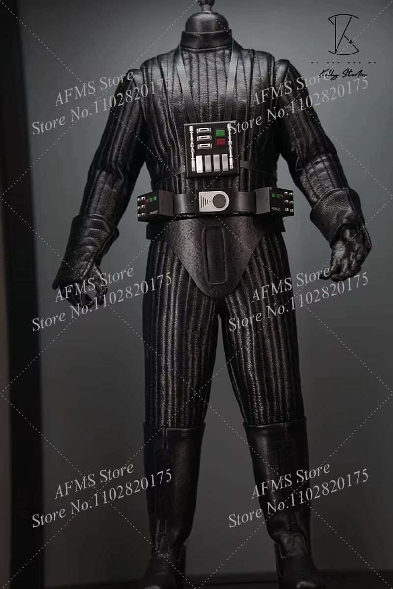 Kelly Studio 1/6 Men Soldier Leather Jumpsuit Cloak Star Wars Darth Vader Black Knight Clothes Fit 12