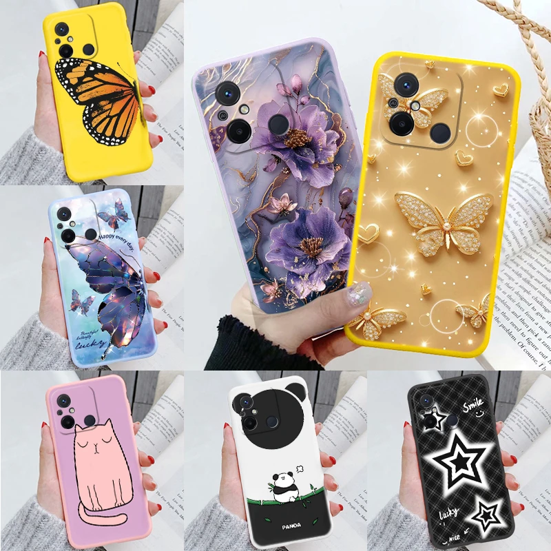For Xiaomi 14 14T 13T Redmi A4 13C 13 12 12C 11A K60 Ultra 5G Note 12 13R Poco C65 M6 C55 Art Plants Flowers Luxury Phone Case