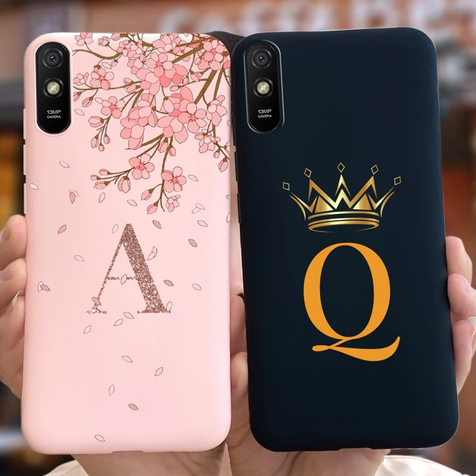 For Xiaomi Redmi 9A Case Redmi 9AT Cute Crown Letters Cover Soft Silicone Phone Case For Xiaomi Redmi 9A Redmi9A T Fundas Bumper