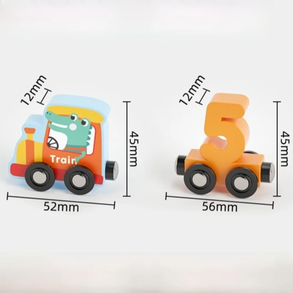 12 ピース/セット新しい磁気数字列車カラフルな木製デジタル列車モデルモンテッソーリ認知教育ビルディングブロックギフト