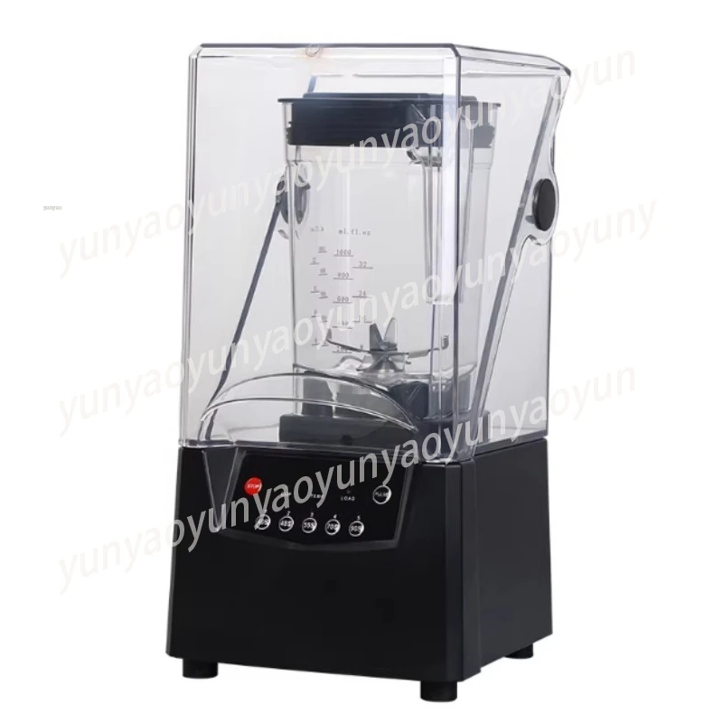 Noise Reduction Smoothie Blender Commercial, Ice Crusher Machine with Sound Cover for Milk Tea Shop Frozen Drinks