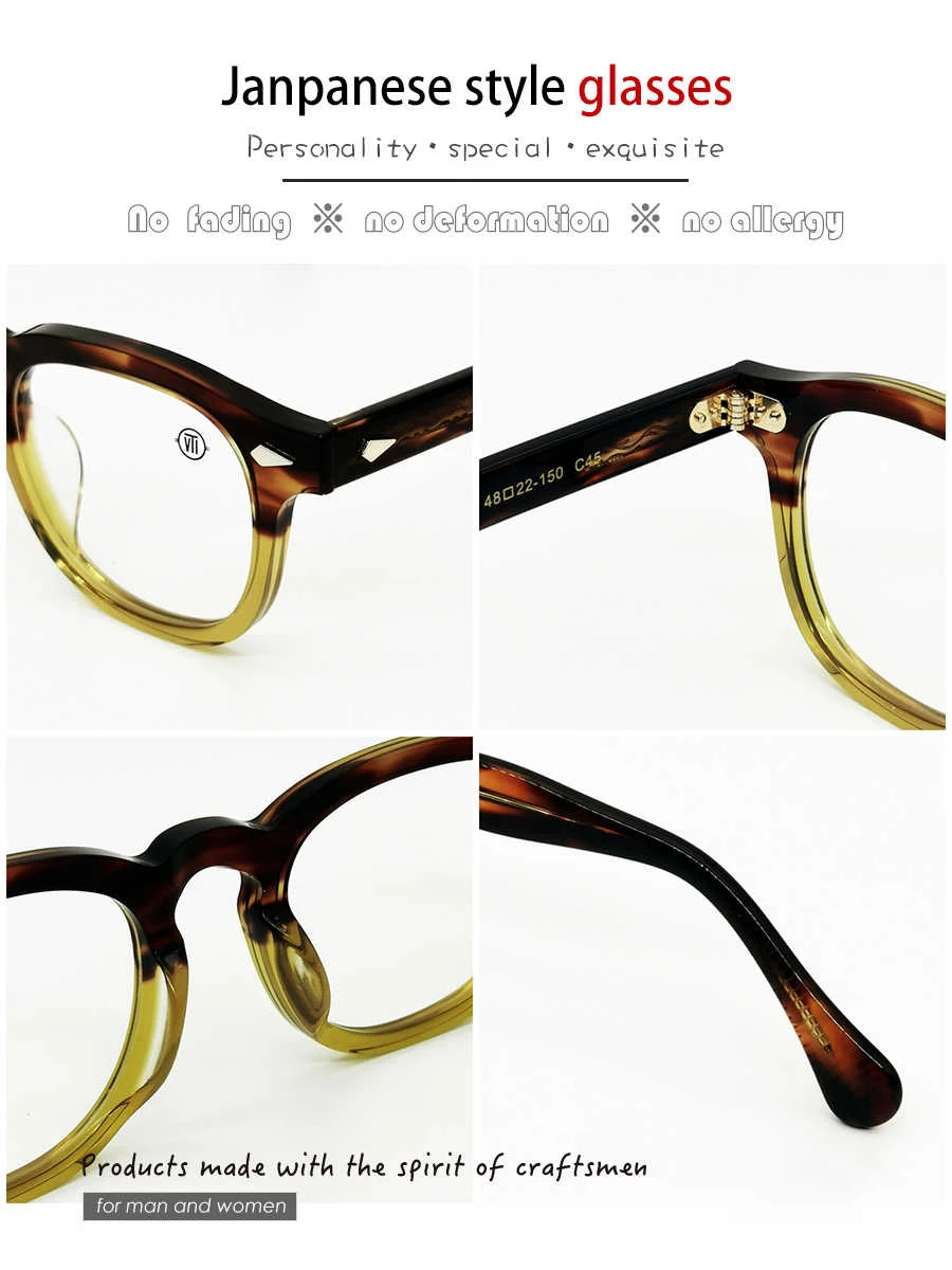 2025 Japanese Handmade Acetate Glasses Frame Men Vintagee Brand Design Fashion Ultralight Eyewear Women Eyewear New