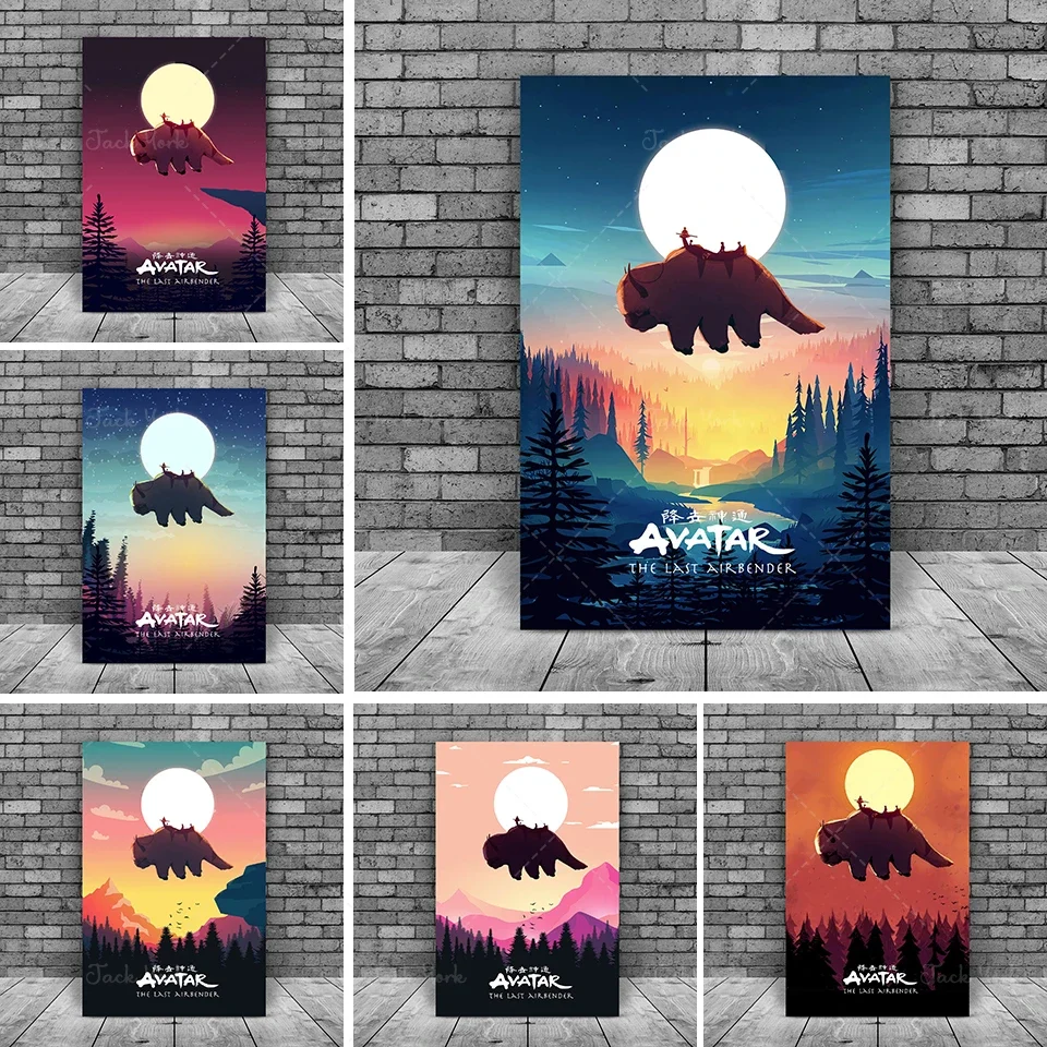 Avatar The Last Airbender Poster, Aang Appa Wall Art, Aang Appa Poster, Avatar Wall Art, Minimalist Art