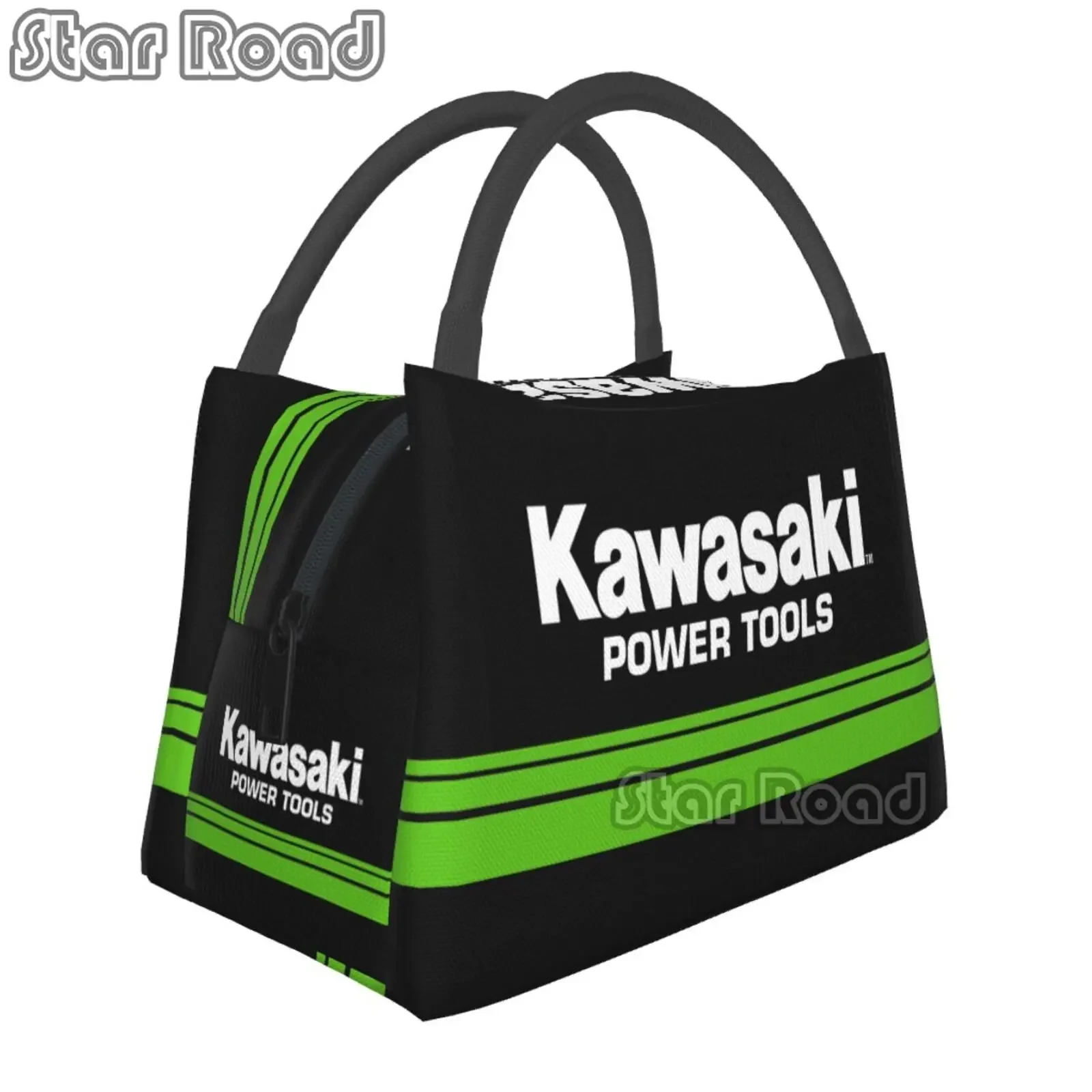 Kawasaki Motorcycle Logo Big Size Lunch Bags for Thermal Cooler Bento Box Women Lunch Box Food Bag for Office School Work