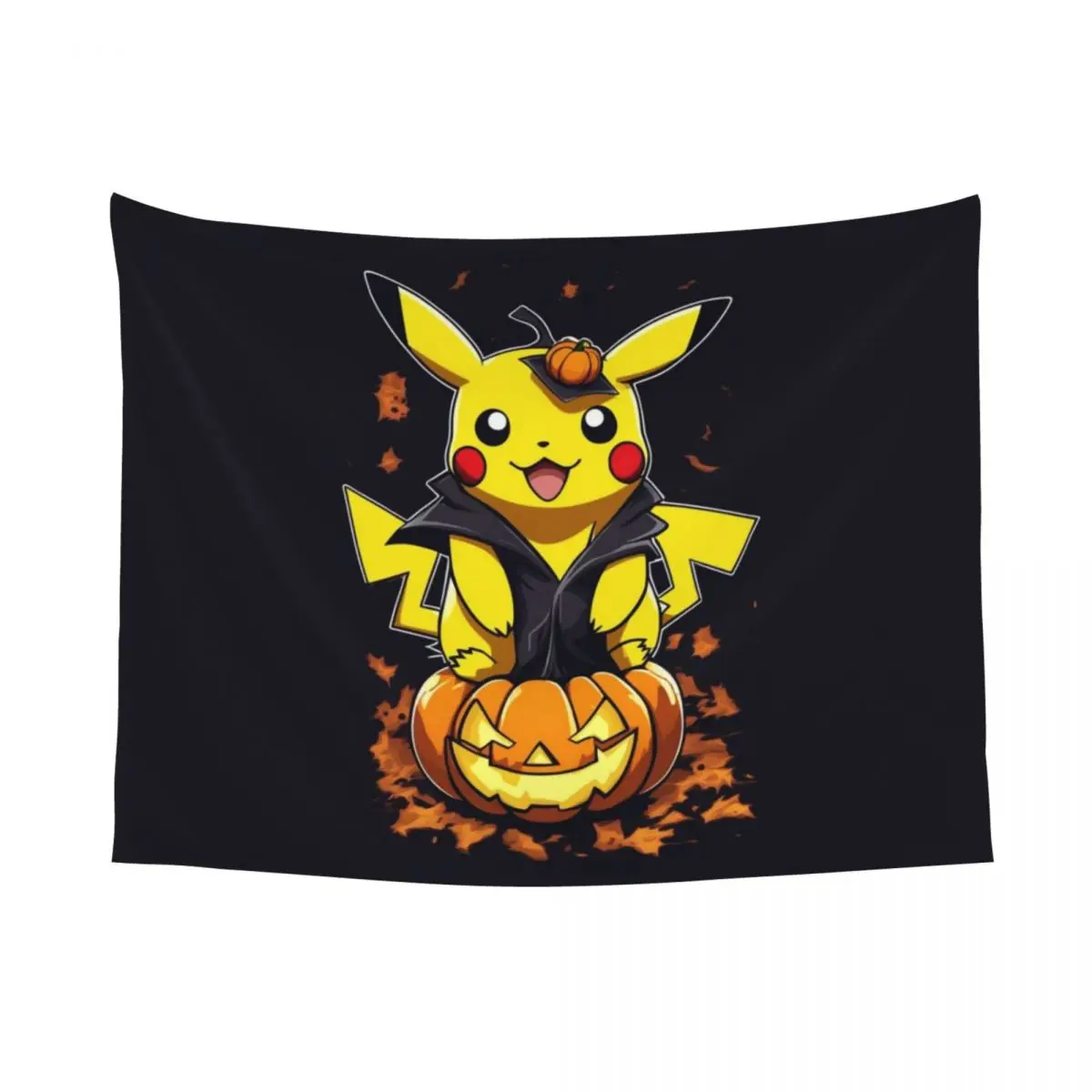 Custom P-Pikachus Halloween Pumpkin Tapestries for Table Cloth Hippie Wall Hanging Tapestry Home Decoration