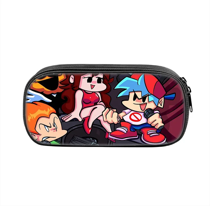 حقيبة صندوق أقلام الرسوم المتحركة Frida Nigh Funkin للطلاب ذات سعة كبيرة ومستلزمات مدرسية بسحاب