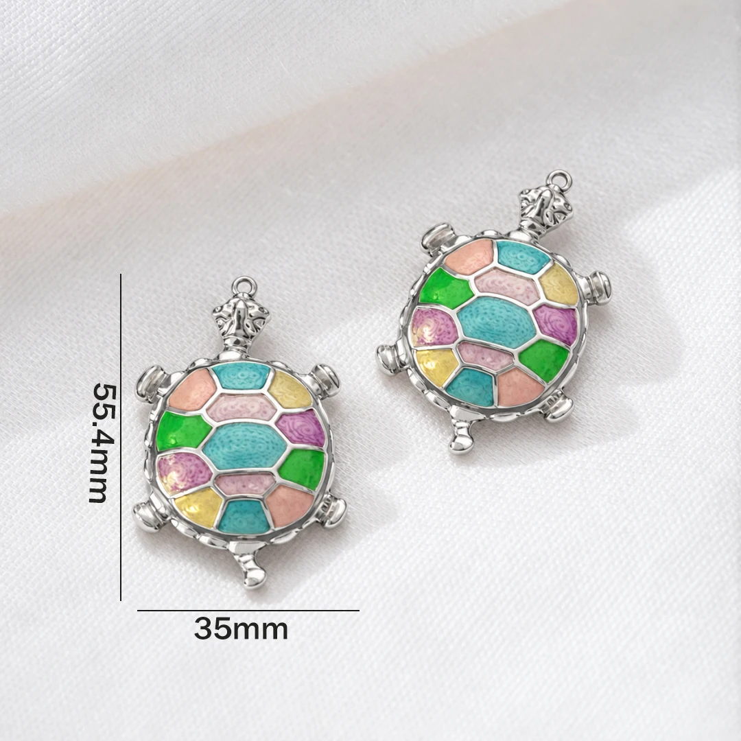 2pcs Stainless Steel Sunflower Enamel Women Charms Spray Paint Dainty Floral Pendant For DIY Necklace Jewelry Making Findings