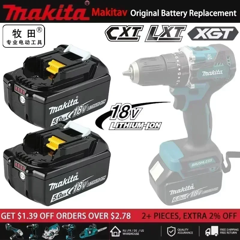 

18V 6.0Ah Makita Original With LED lithium ion replacement LXT BL1860B BL1860 BL1850 Makita rechargeable power tool battery