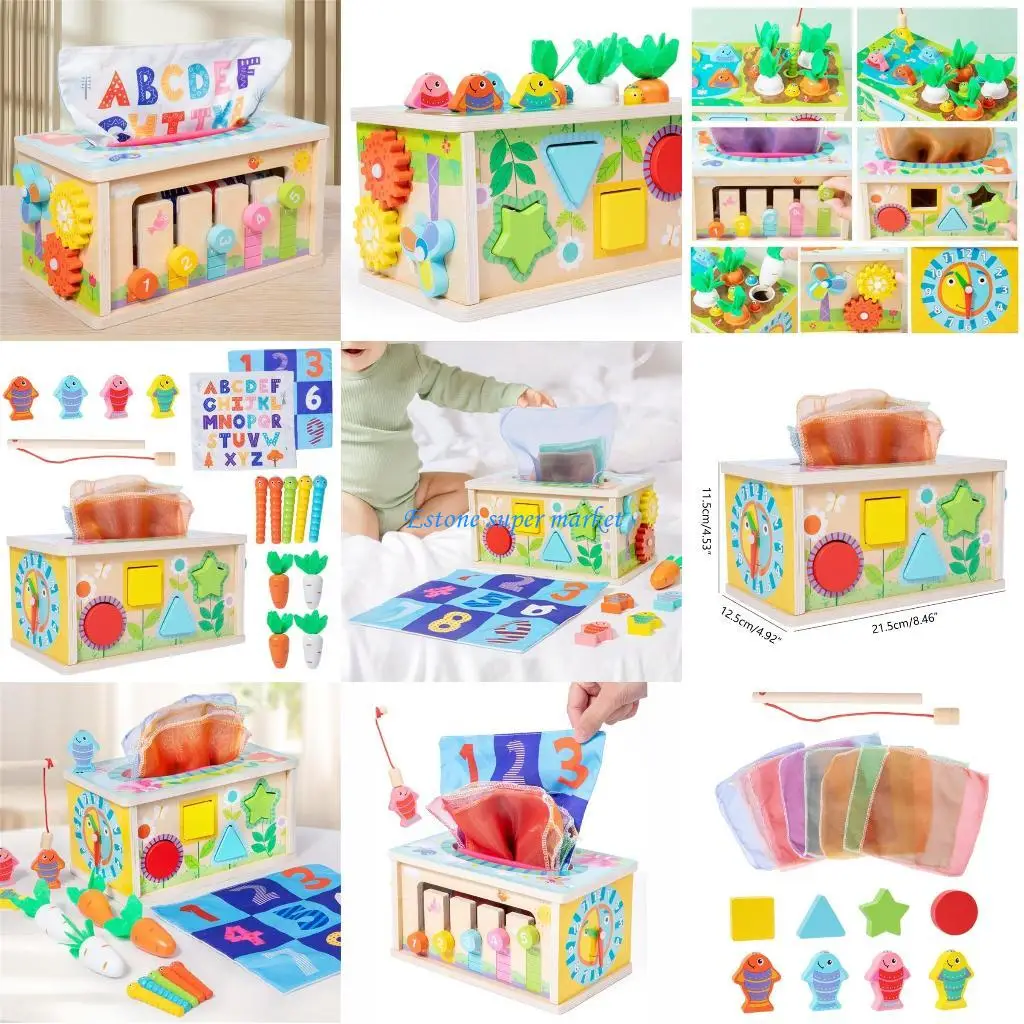 

090B Catching Game Toy for Kids Over 3 Years Table Game Interactive Gears Clock Fishing Game