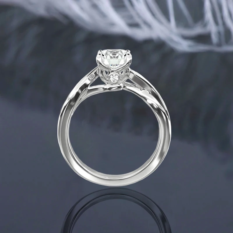 

IOGOU 1,0 карат 6,5 мм обручальное кольцо с муассанитом для женщин, серебро 925, винтажные кольца с поворотным хвостовиком, ювелирный сертификат