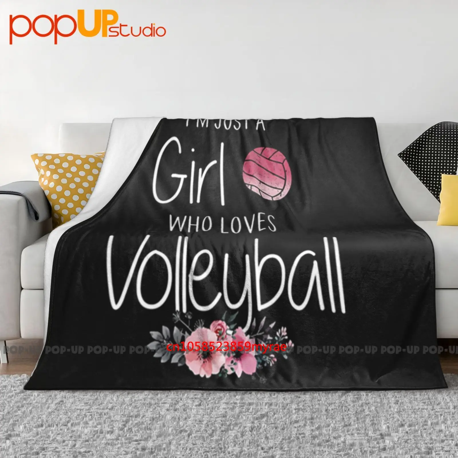 I M Just A Girl Who Loves Volleyball Flowers Ultra-Soft Blanket Quilt Winter Sofa Cover Bed Covers