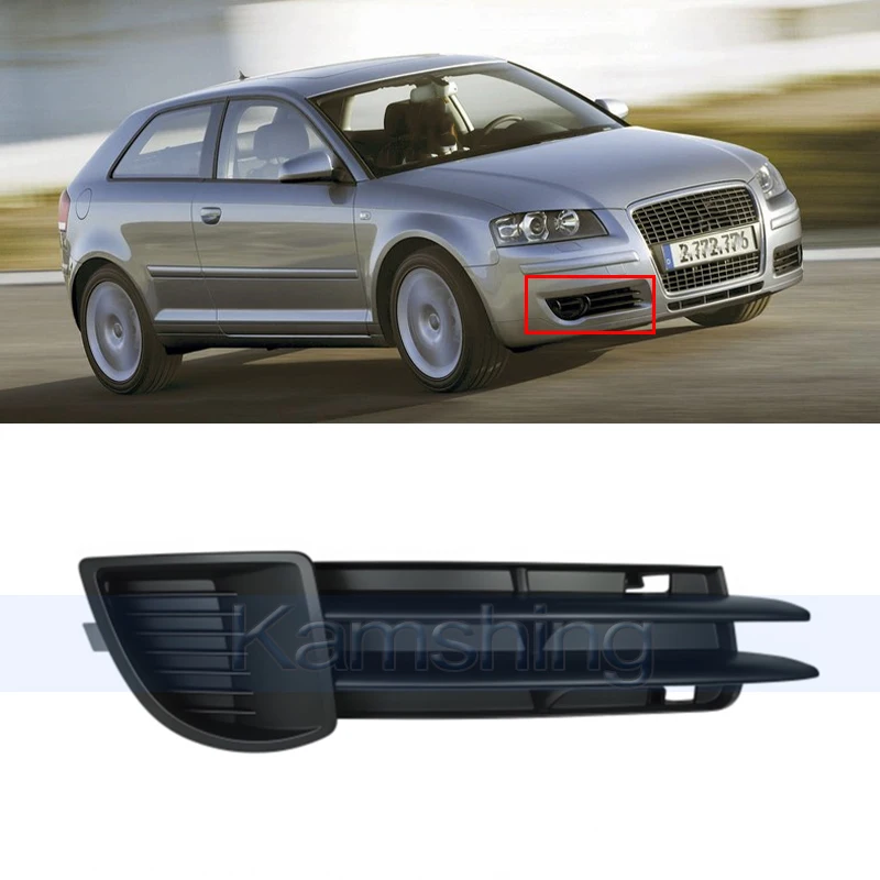 Kamshing Front Bumper Foglight Frame For Audi A3 2004-2008 Fog Light Grille Foglamp Trim Cover 8P4807681A/8P4807682A