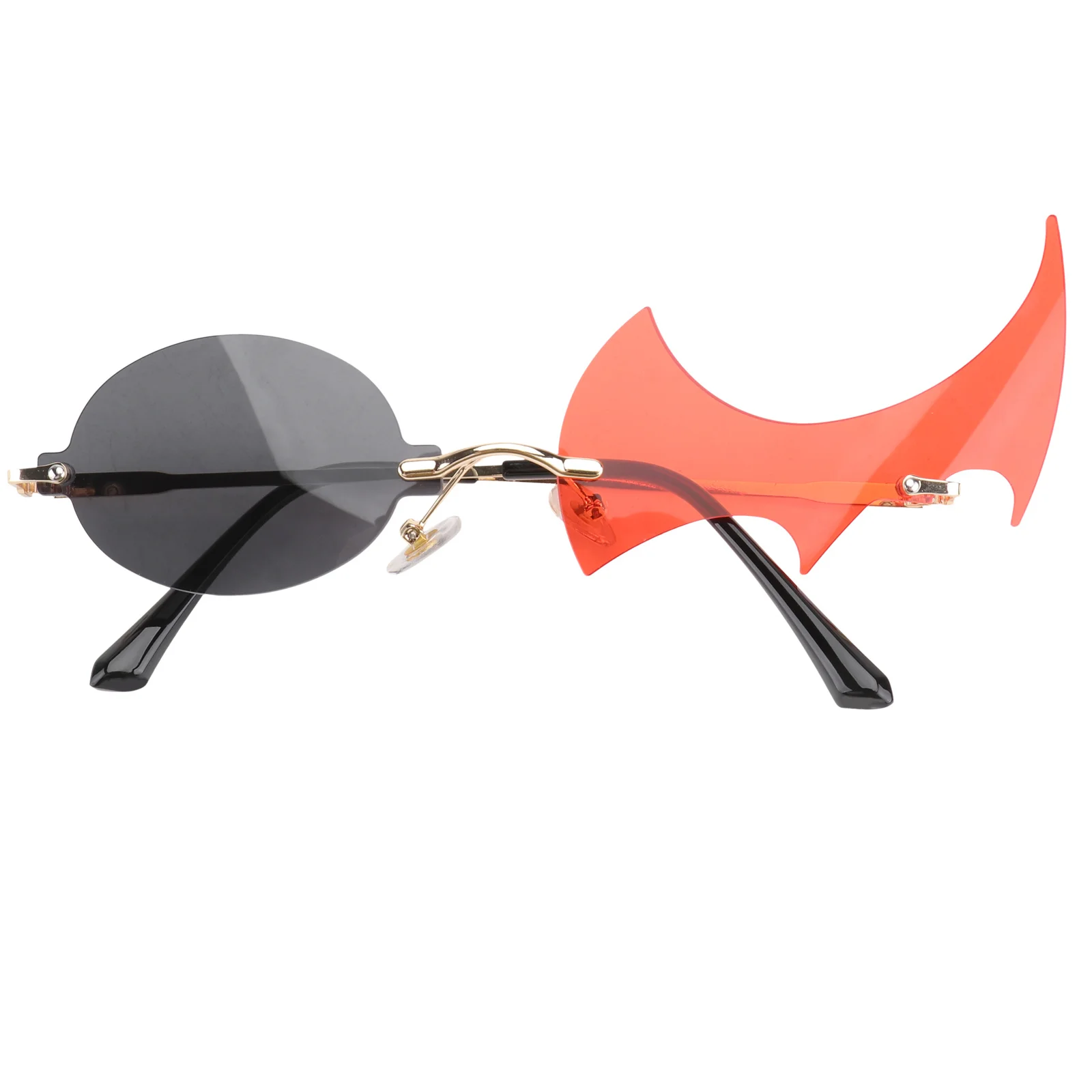 

1 Pair Fashion Flame Sunglasses Irregular Polygonal Lens Transparent Anti-Glare Lightweight Comfortable Party Decorative Sun