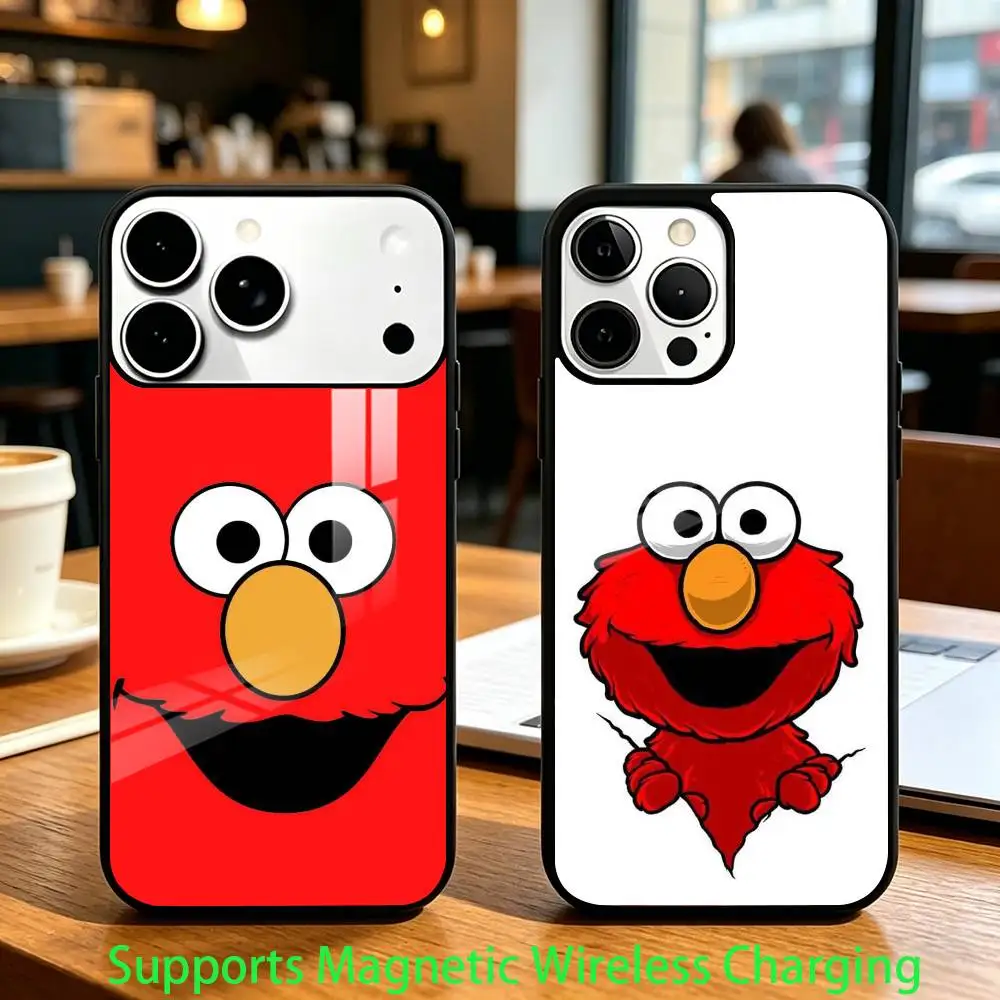 

Cut Cartoon E-Elmo Phone Case For iPhone17,16,15,14,13,12,11 Plus,Pro Compatible with magnetic wireless charging