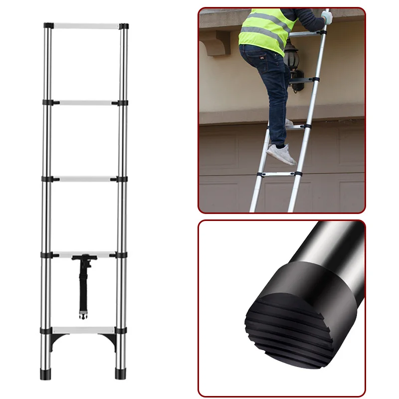 

Ladder Folding Aluminum Telescopic Ladder For Home Climbing Stool Herringbone Stairs Engineering Extension Step Ladders