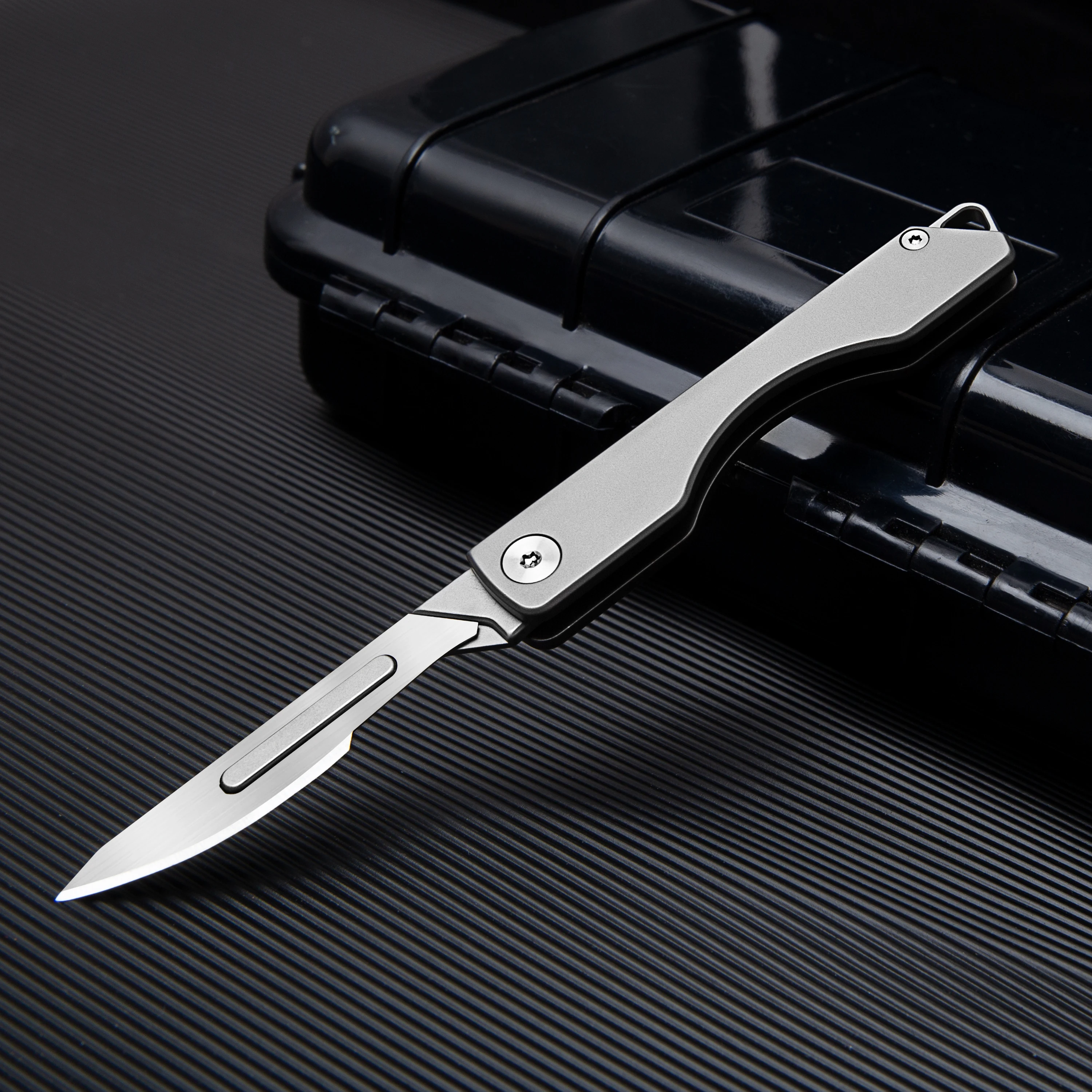 Scalpel Titanium Alloy Carbon Fiber G10 Handle Folding Knife Portable Pocket Outdoor EDC Small Tool