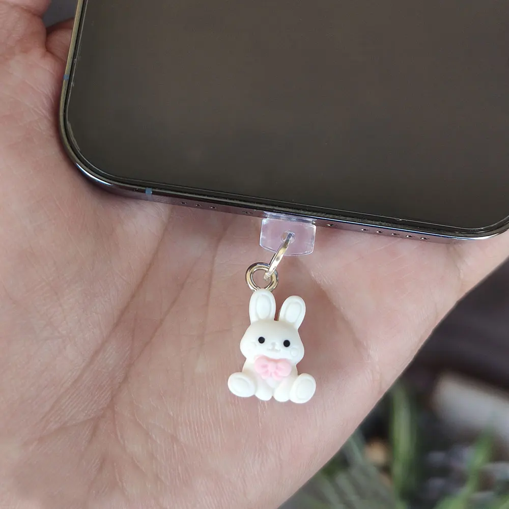 

1Pcs Adorable Practical Mini Resin Rabbit Charm Dust Plugs for Mobile Phone, Tablets, Laptops, Type-C & Lightening Port