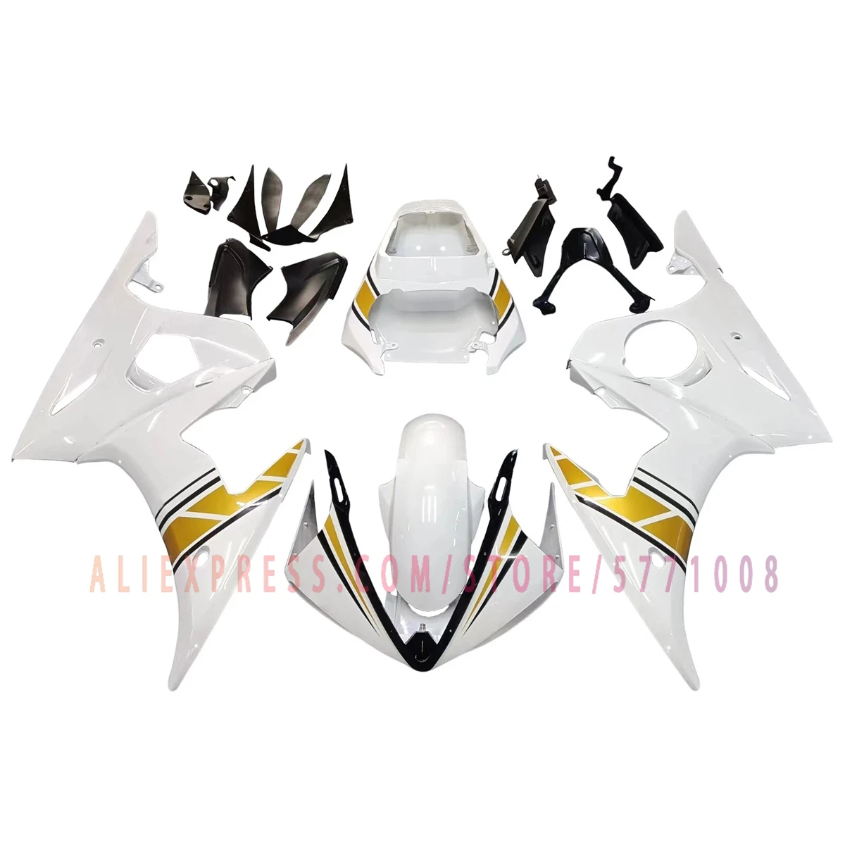 Complete Fairing Cowl Kit for YZF-R6 2003-2005 RJ09 600cc Injection Moulded ABS Bodywork Panels Protection Spares Sets
