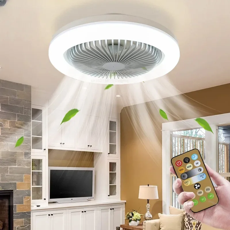 

30W LED E27 Ceiling Fans Light with Remote Control Night Light Lamp Fan Smart Silent Ceiling Fan Lights for Living Room Bedroom