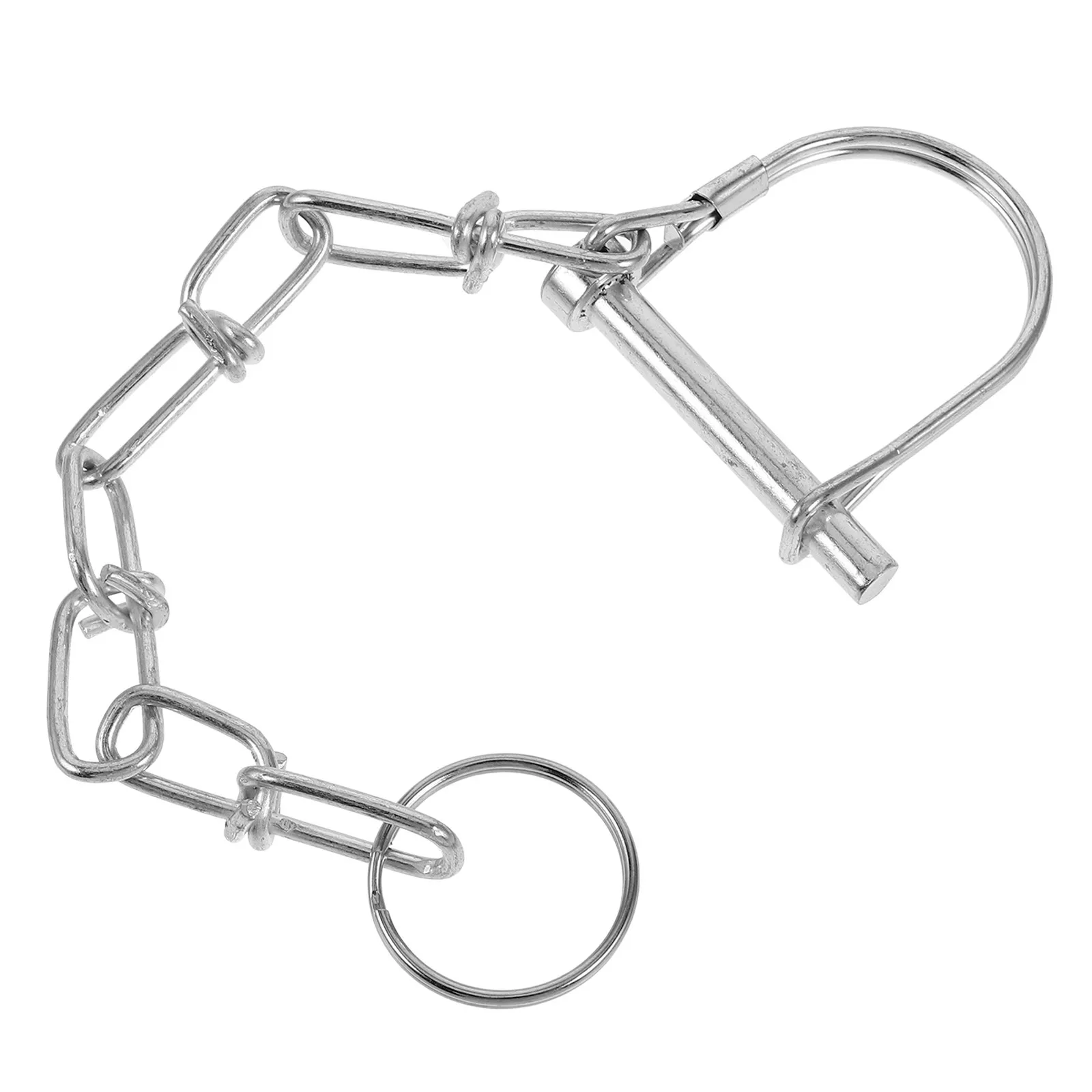 

Trailer Safety Coupler Pin Heavy Duty Galvanized with Chain Locking Hitch Pin for Farm Lawn Utility Towing Applications