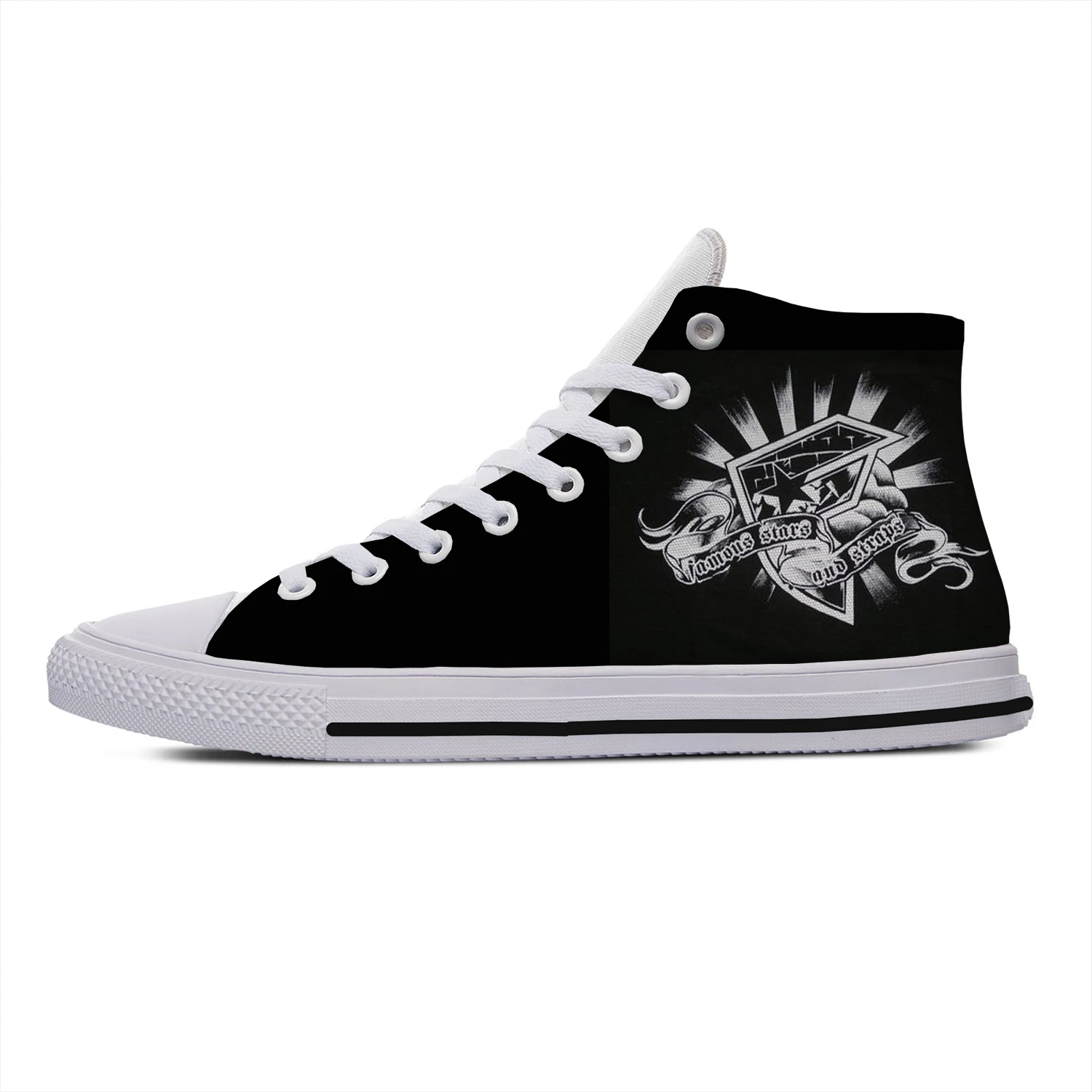 Hot Famous Stars and Straps Skull Harajuku Lightweight High Top Canvas Shoes Men Women Casual Breathable Sneakers Board Shoes