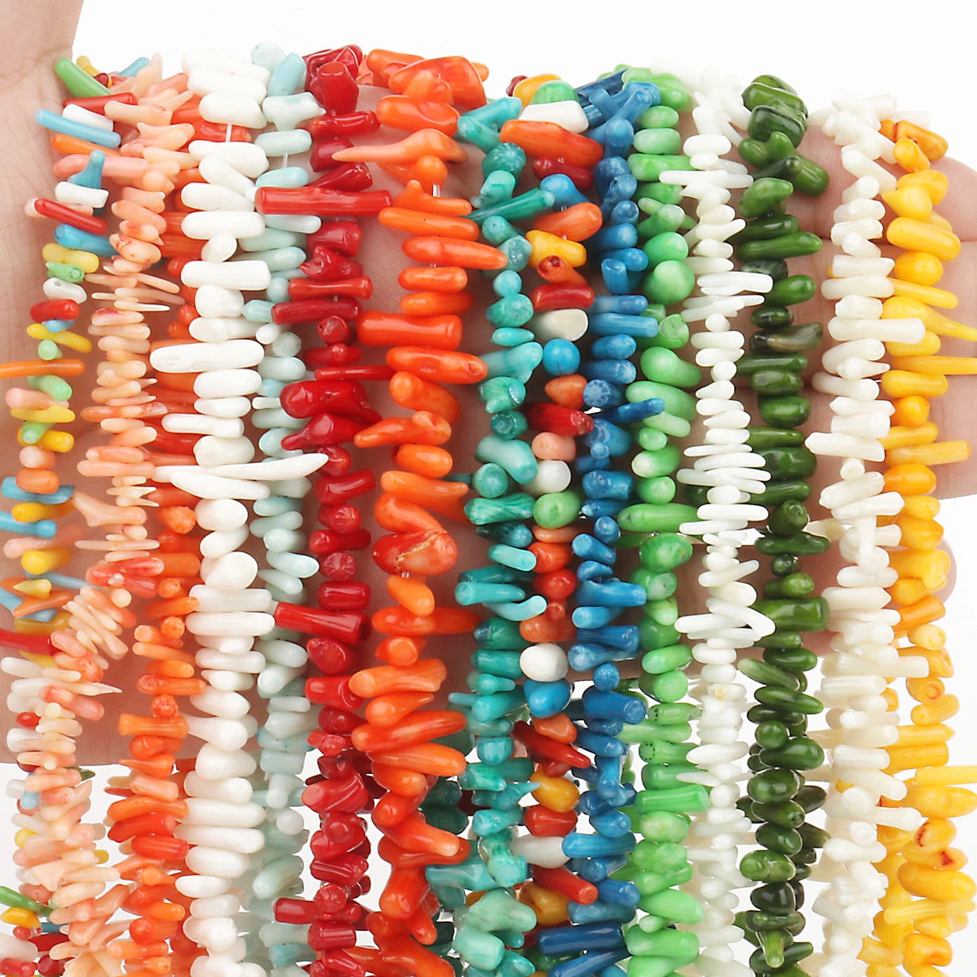 Cuentas de Coral Natural con forma de palo Irregular, espaciador, cuentas de piedra sueltas para collar, pulsera, pendientes, fabricación de joyas