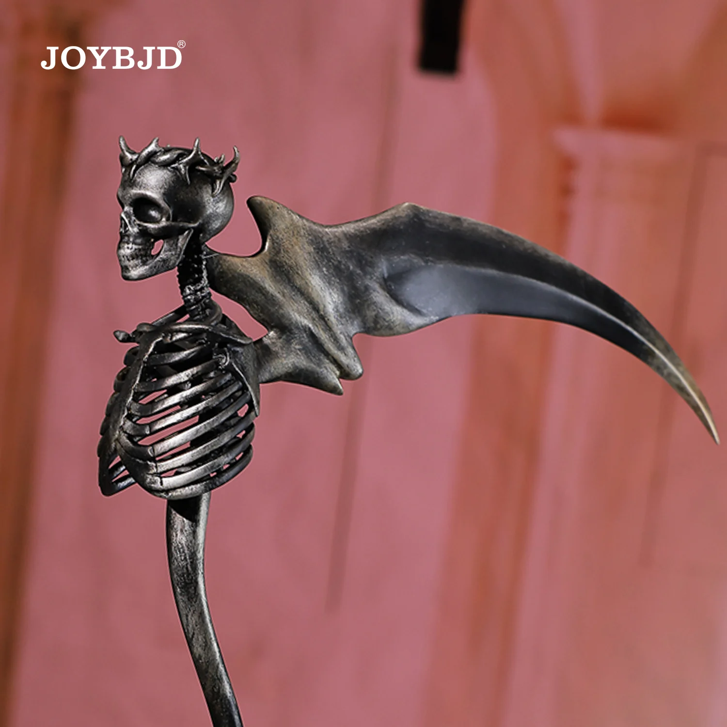 

JOYBJD Handmade Resin Skull Scythe Staff for 1/4 BJD Doll Gothic Style Scepter Doll Accessory