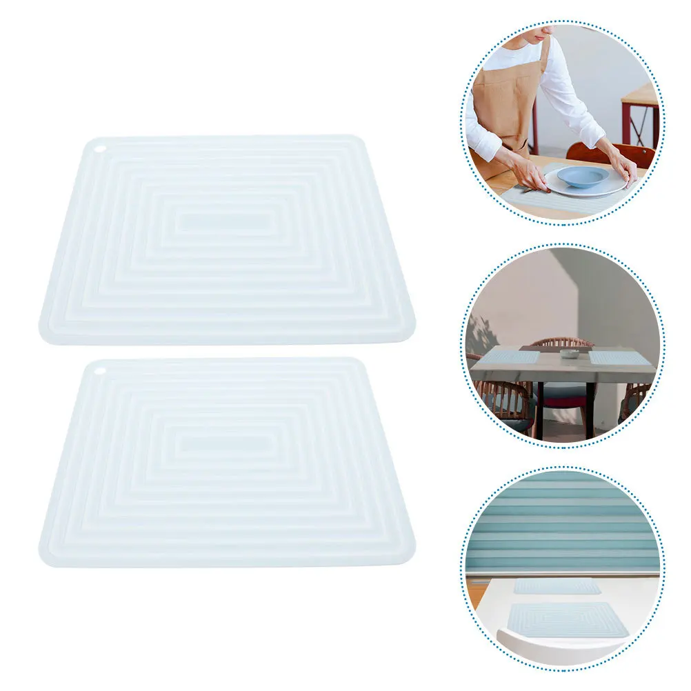 

2Pcs Silicone Trivet Mats Heat Resistant Table Protector Non Slip Hot Pan Mat Silicone Pot Mat Hot Pan Pad
