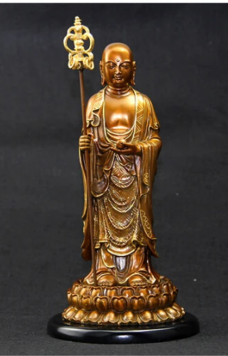 27CM #  Bless safe health magic # office home house efficacious Protection # Jiuhuashan Ksitigarbha  Bronze statue