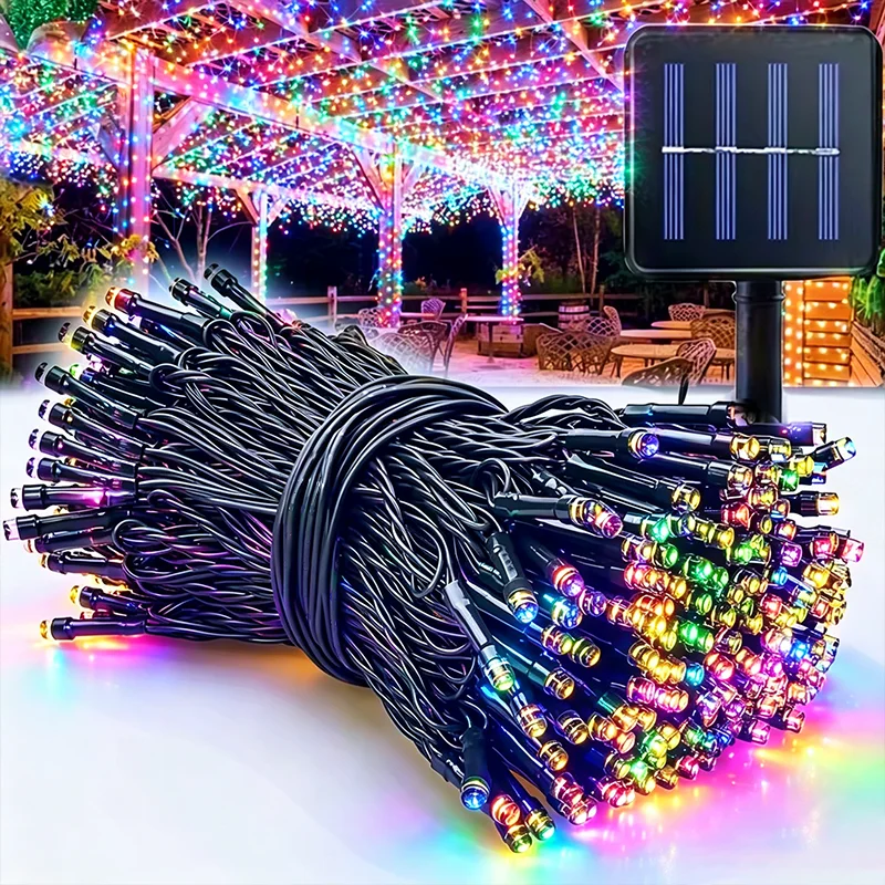 16-99ft LED Solar Light 20-300 Lights Outdoor Waterproof Fairy Garland Lights Christmas Party Halloween Decorations Solar Lights