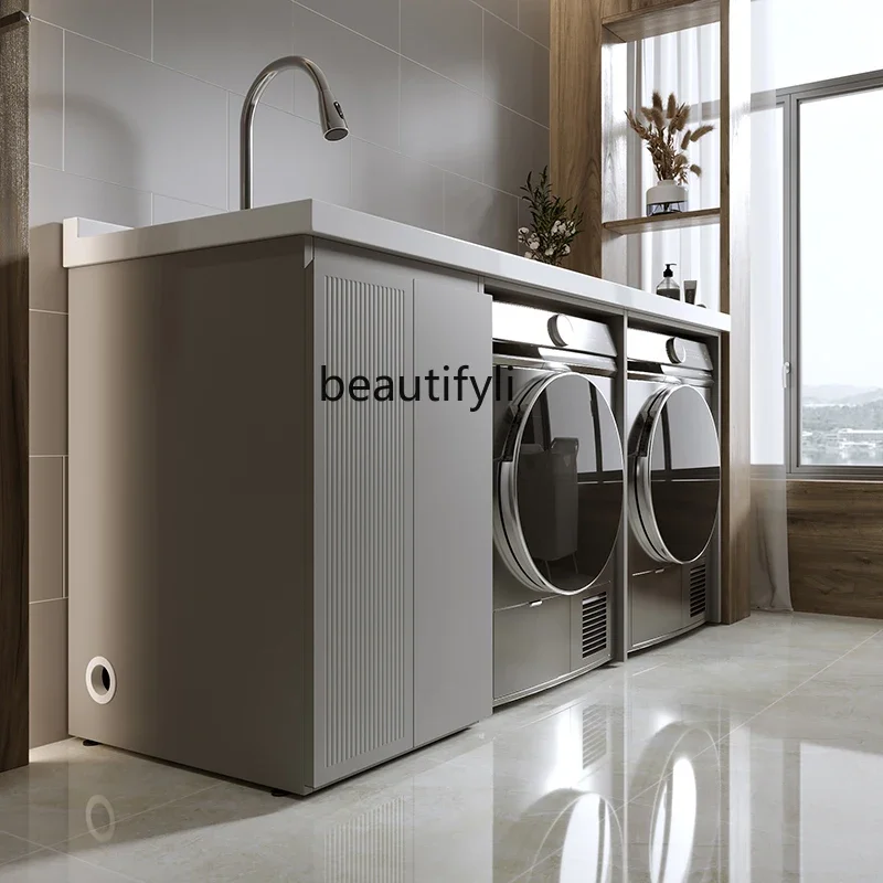 

Stainless Steel Drum Dryer Wash Wardrobe Balcony Ark Combination Integrated Laundry Tub Inter-Platform Basin