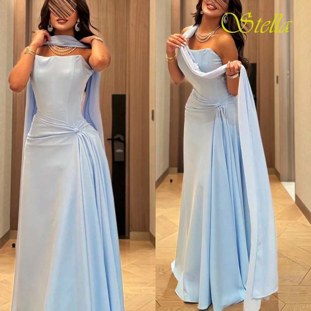 Customized Exquisite Strapless Sleeveless Evening Dress Temperament Halter Ribbons Prom Dresses Fashion Party Gowns For Woman