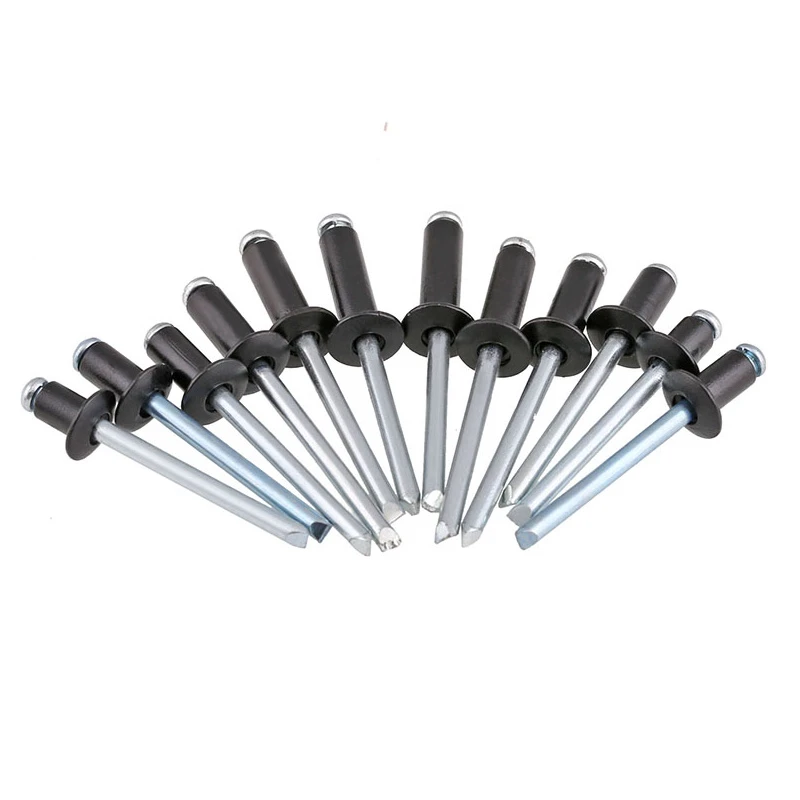 100pcs M5*8 Black Aluminum Blind POP Rivet Core Pulling Decoration Rivets