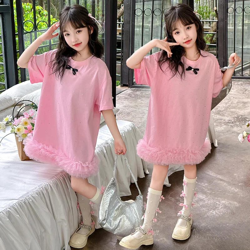 

Baby Girl Skirt Clothes Children 2024 New Spring and Summer Dress Simple Casual Style All-match Korean Simple Style Dress