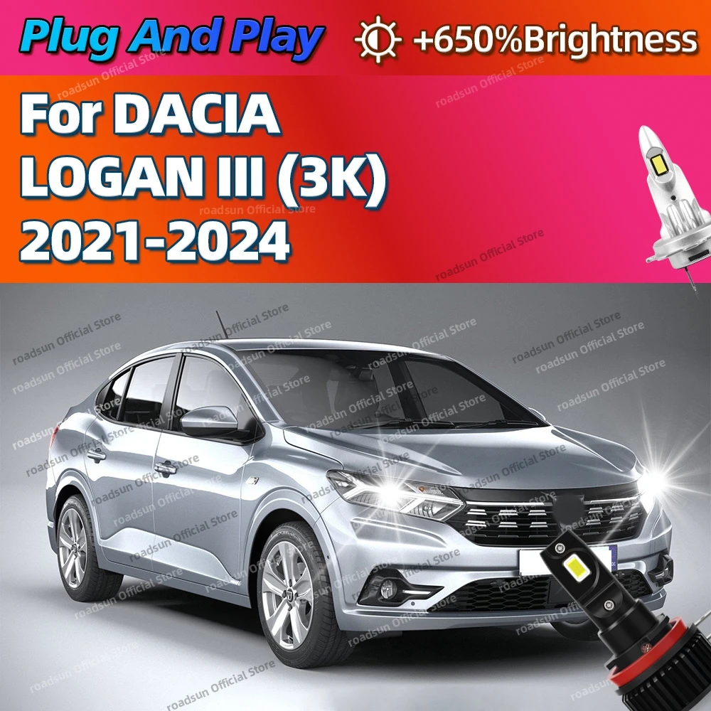 

2/4 шт. мощные светодиодные лампы для фар автомобиля 160 Вт, Plug and Play, для DACIA LOGAN III 3K 2021 2022 2023 2024
