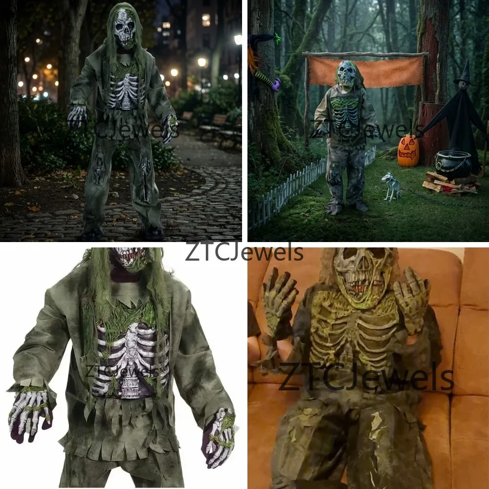 

Cosplay Zombie Costume for Adults Kids Scary Skeleton Living Dead Monster Halloween Party Outfit Spooktacular