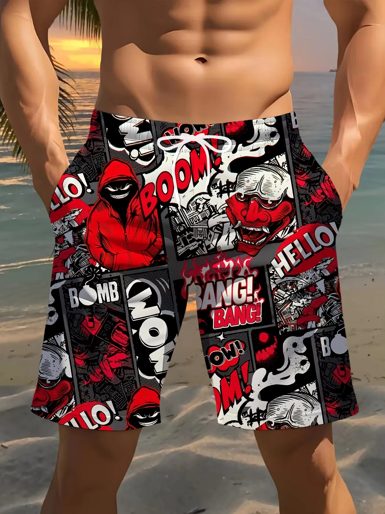 

2026 Summer New Style Men's Shorts with 3D Letter Pattern Print Street Casual Fashion Comfortable Breathable Lightweight Shorts