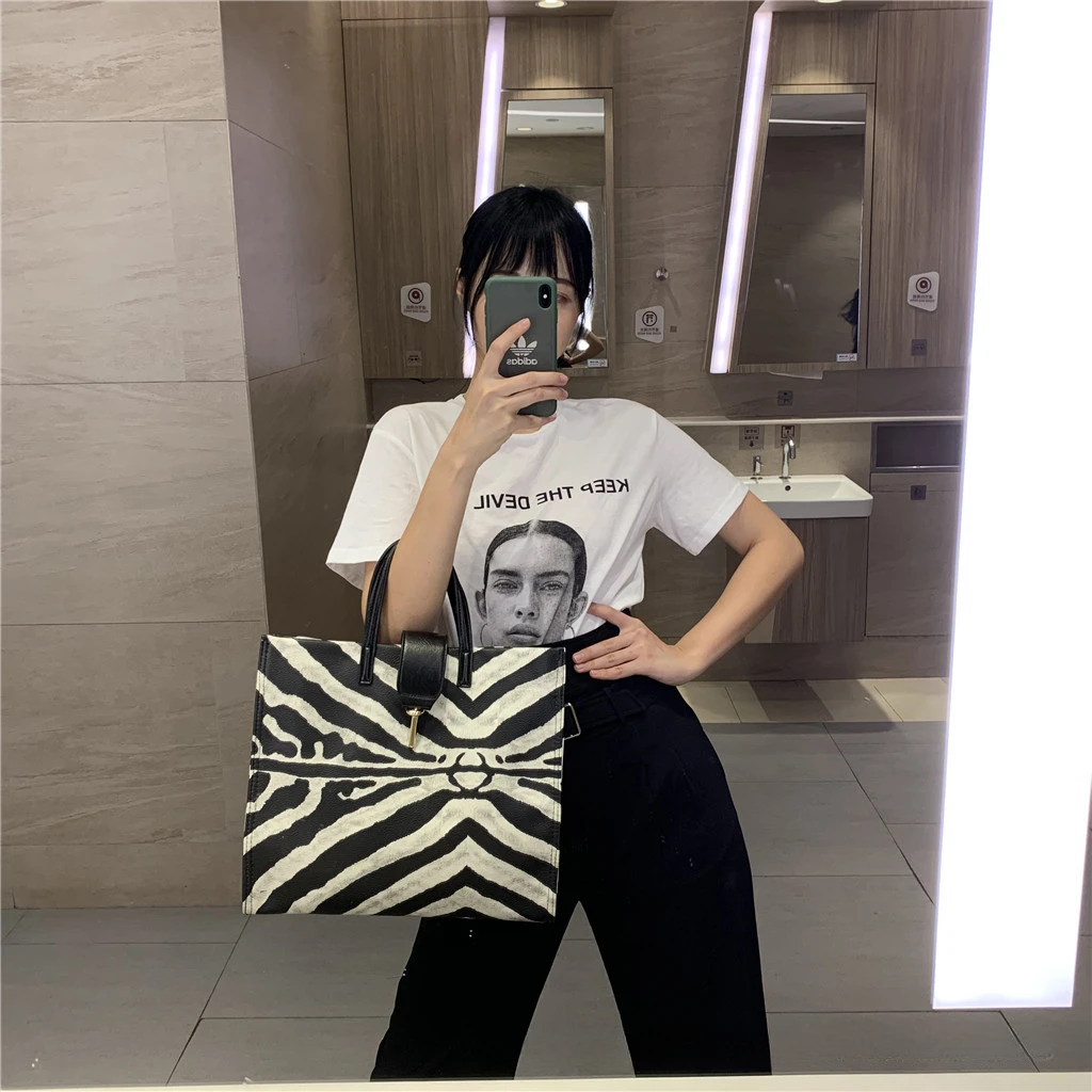 Torba damska modna torebka torba na ramię Crossbody w paski Retro o dużej pojemności