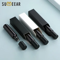 50Pcs/Lot 10ml Matte Black Essential Oil Bottle With Paper Box Roll On Perfume Bottle Cosmetics Container Print LOGO Pay Extra