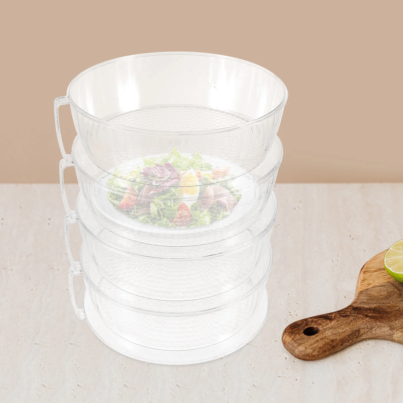 

4 Layer Transparent Insulating Food Covers Heat Retaining Dust Proof Kitchen Storage Home Restaurant PET Material Cake Cover