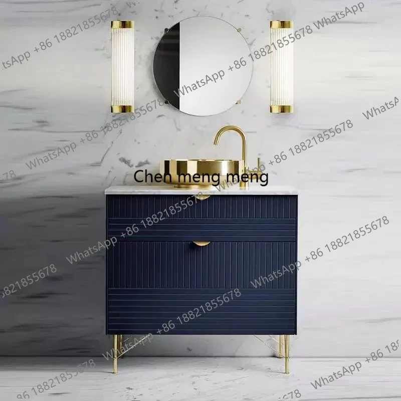 E153 French Modern Light Luxury Counter Basin Bathroom Cabinet Combination Toilet Wash Table Face Hand Pool