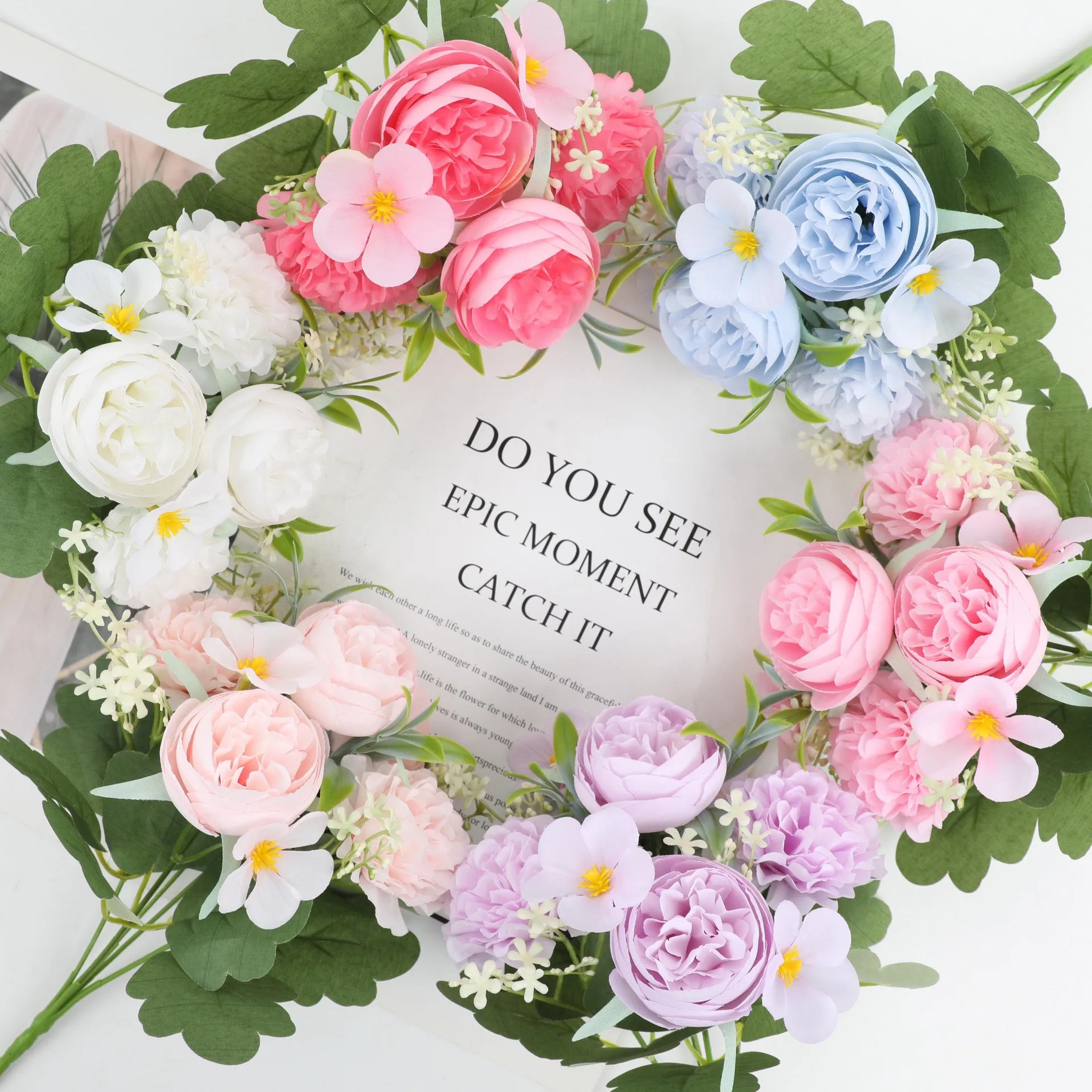 

Simulated Peony Rose Hydrangea Flower Bouquet Decoration Party Wedding Bridal Handheld Flower Silk Flower Prop Wholesale