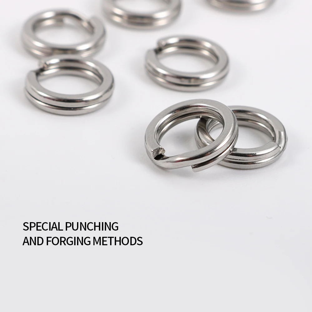 JIGGING PRO 10/15 قطعة من الفولاذ المقاوم للصدأ حلقة سبليت لصيد الأسماك شديدة التحمل موصل حلقة مزدوجة ملحقات صيد الأسماك