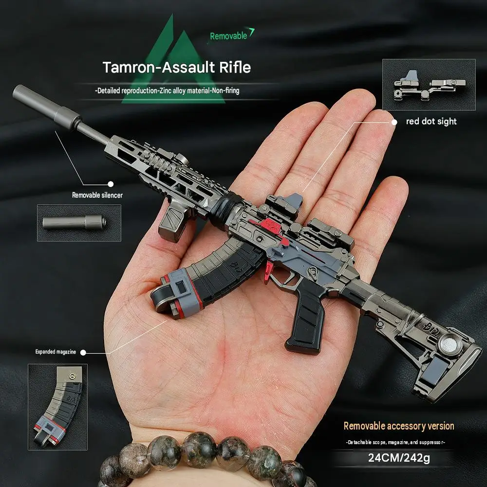 24CM Tactical Rifle Model Zinc Alloy Metal Collectible Miniature Gun Display with Detachable Parts Assembly Design Delta Force view 5